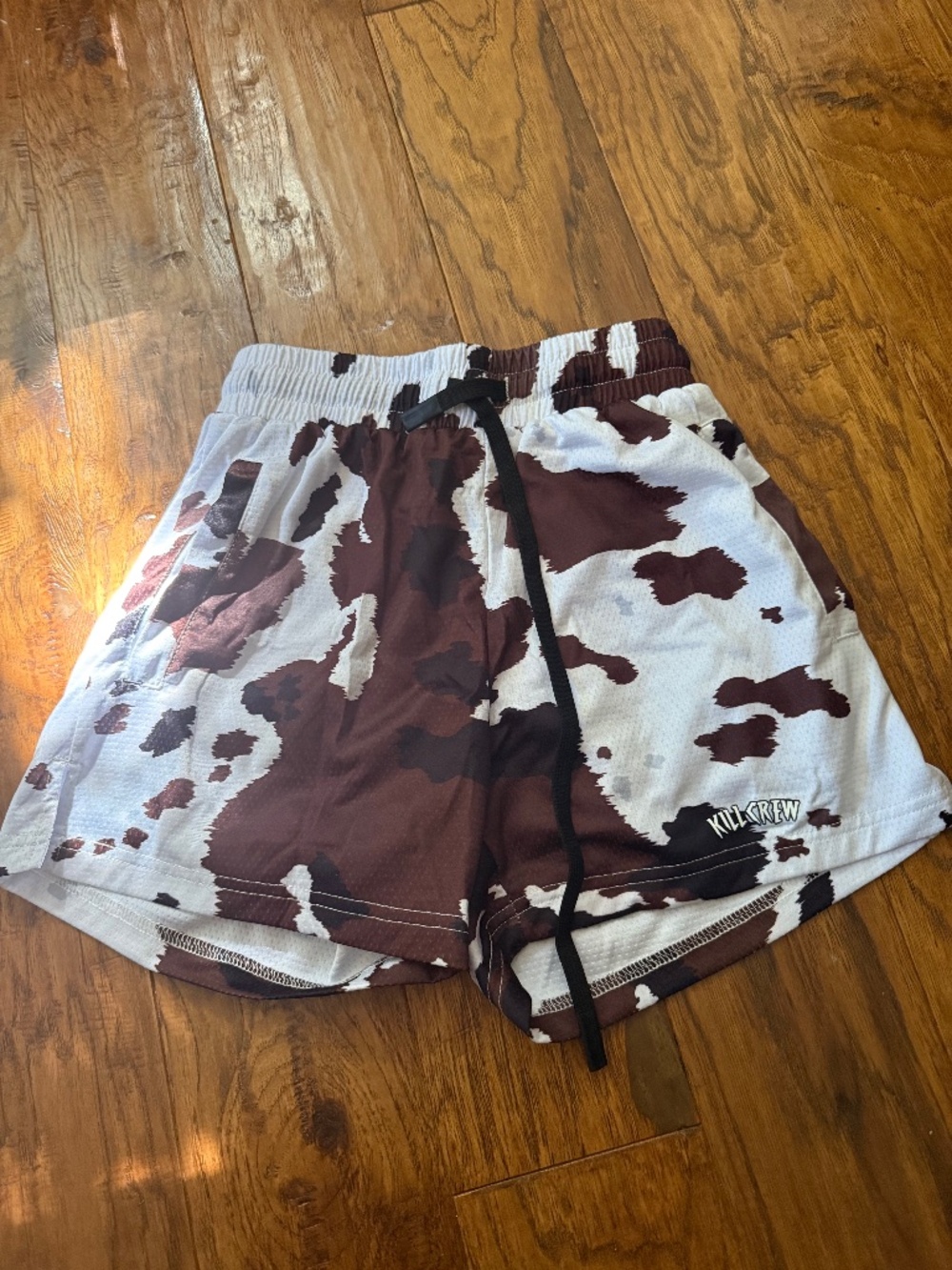 Kill crew cow animal print Muay Thai shorts